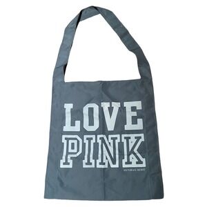 Victoria's Secret LOVE PINK Nylon Tote Shoulder Bag Gray, New